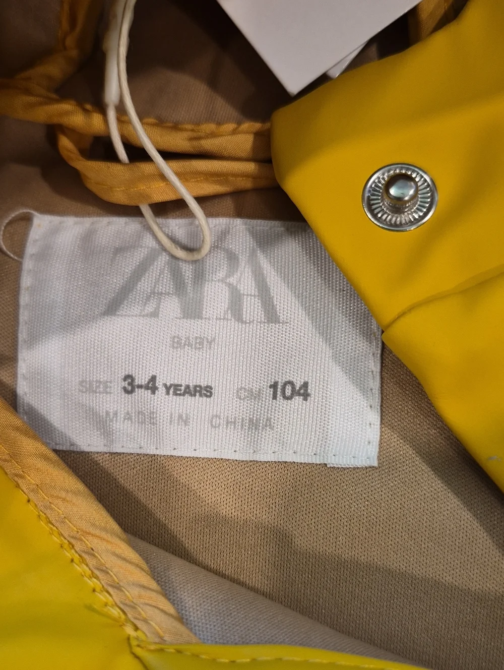 Zara Yellow Hooded Poncho Raincoat
